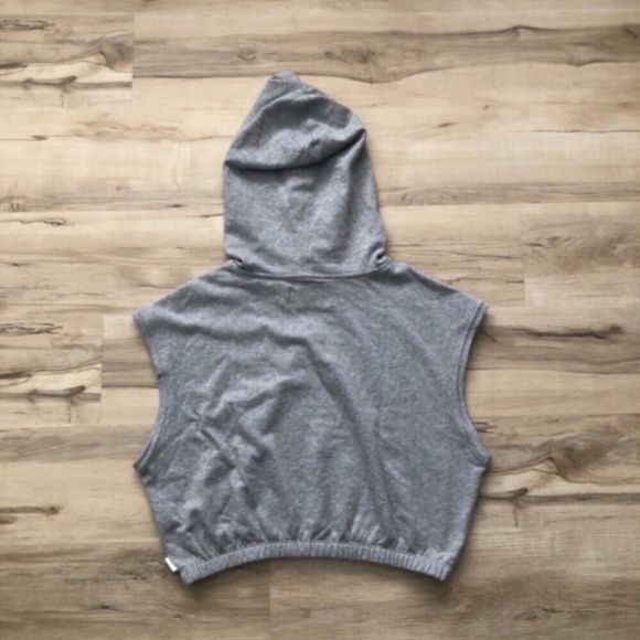 Calvin Klein Jeans Gray Sleeveless Cropped Hoodie - Picture 5 of 5